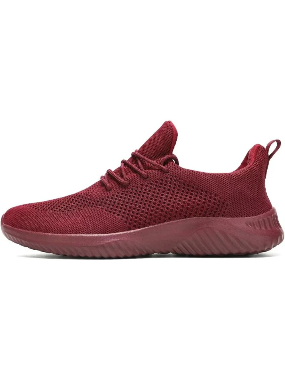 🆕Men's All Red Slip on Walking Shoes Ultra Light Breathable Running Shoes